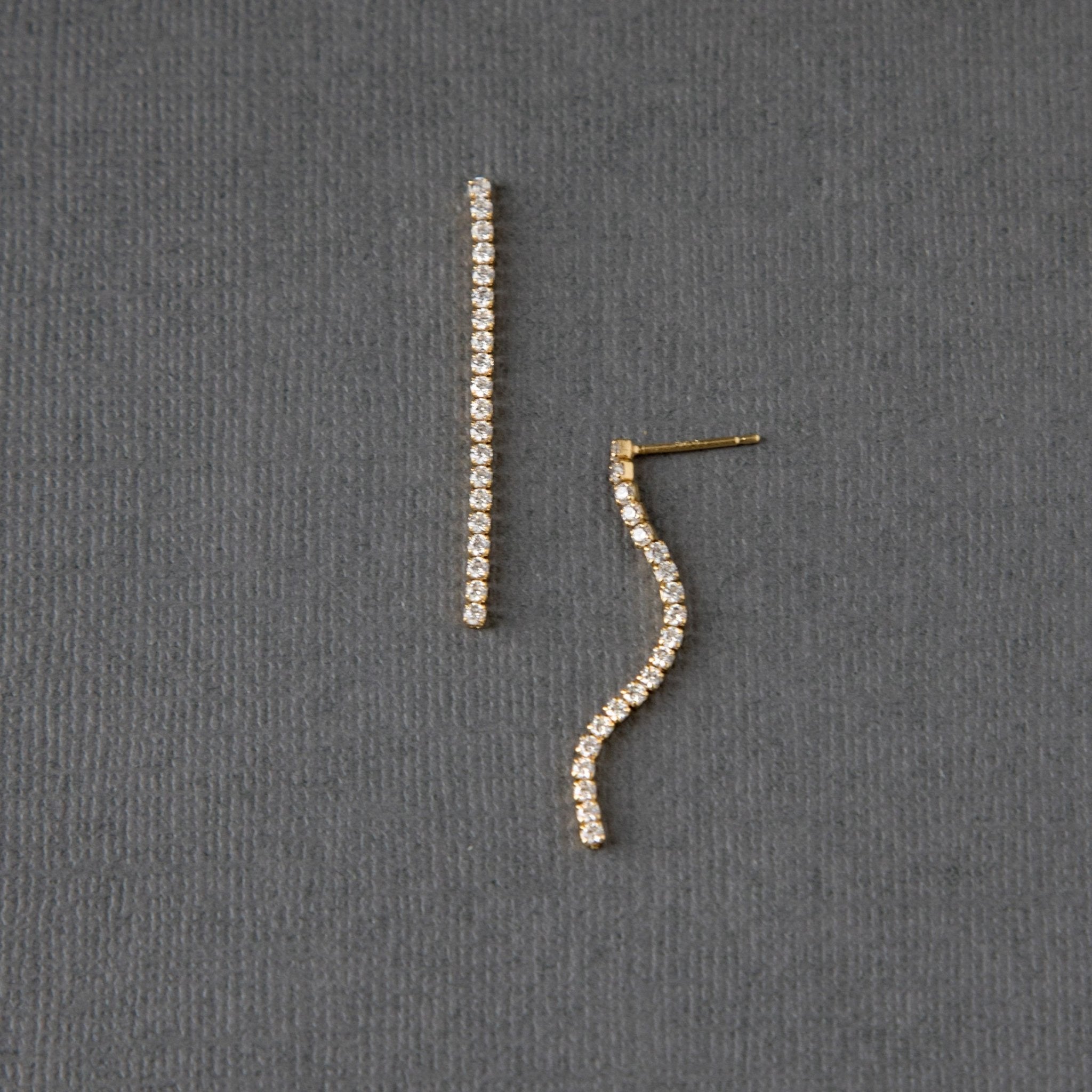 Delicate CZ Line Drop Earrings - Earrings - Cassandra Lynne