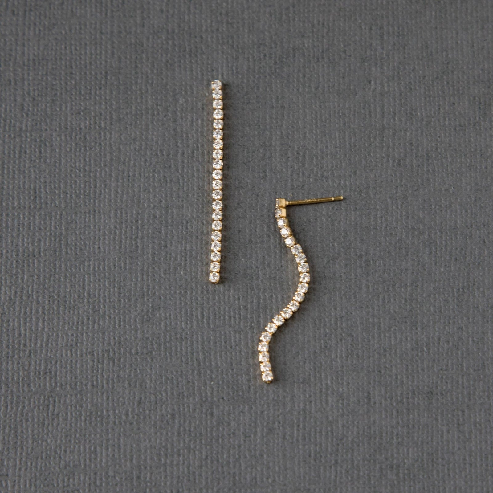 Delicate CZ Line Drop Earrings - Earrings - Cassandra Lynne