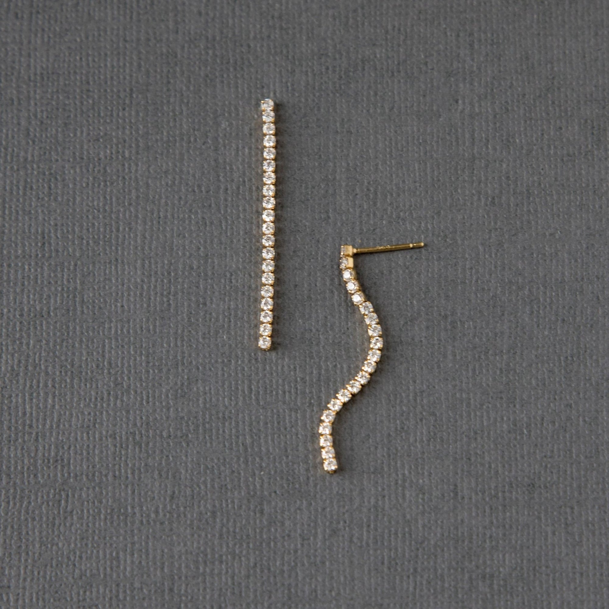 Delicate CZ Line Drop Earrings - Earrings - Cassandra Lynne