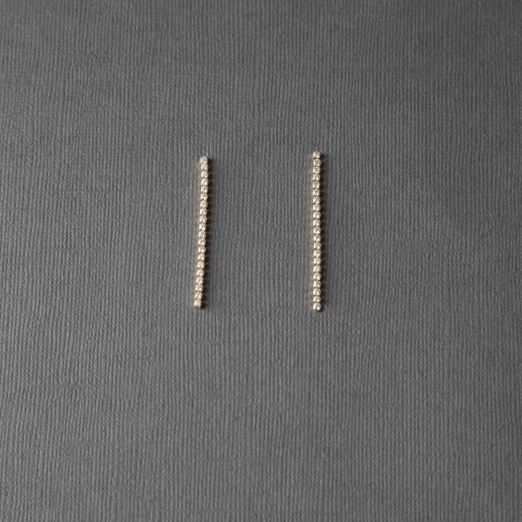 Delicate CZ Line Drop Earrings - Earrings - Cassandra Lynne