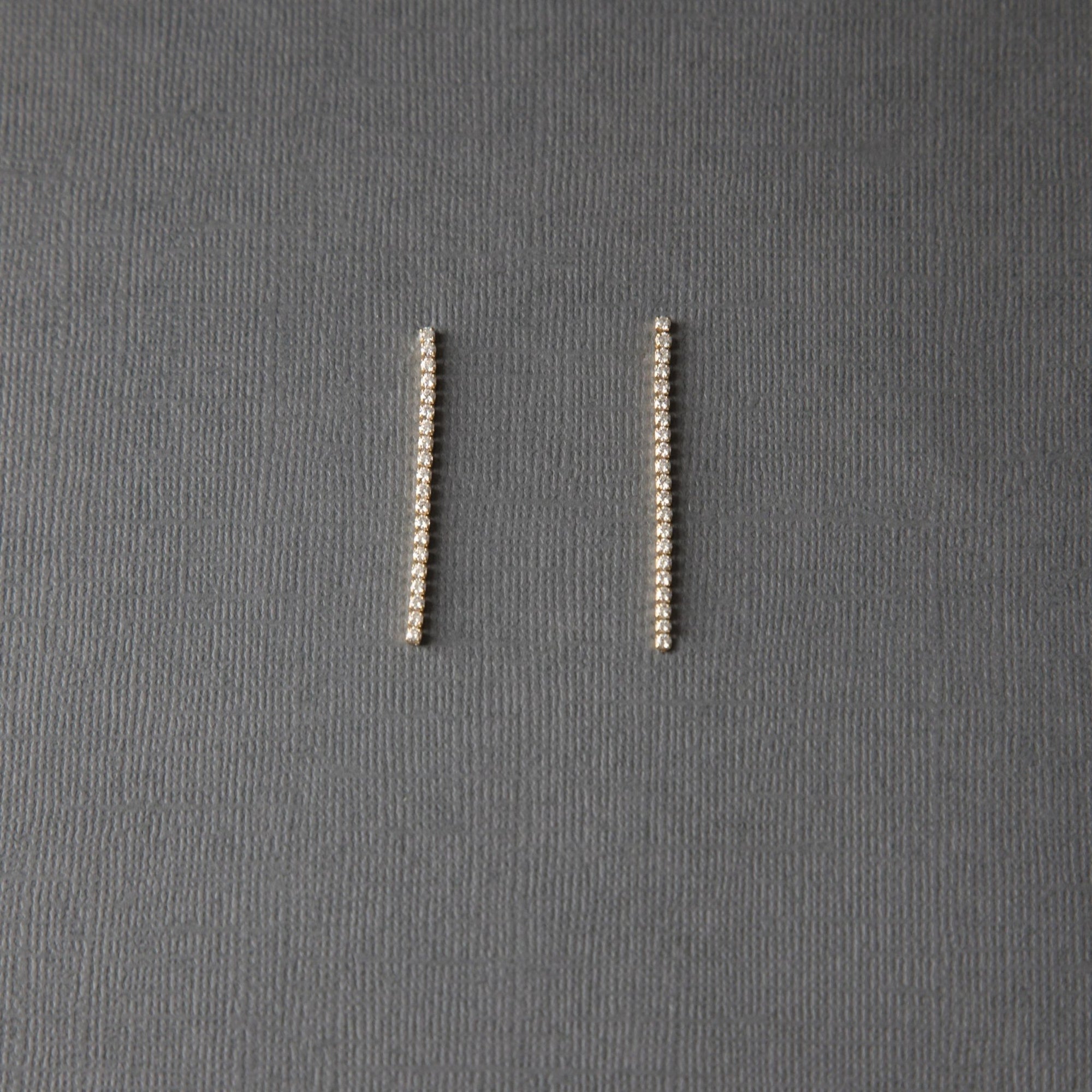 Delicate CZ Line Drop Earrings - Earrings - Cassandra Lynne