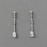 Delicate Dangle CZ Earrings with Baguette Accents - Earrings - Cassandra Lynne