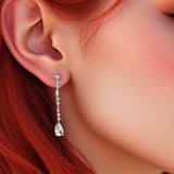 Delicate Dangle CZ Earrings with Baguette Accents - Earrings - Cassandra Lynne