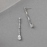 Delicate Dangle CZ Earrings with Baguette Accents - Earrings - Cassandra Lynne