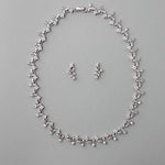 Delicate Floral Links CZ Bridal Necklace Set - Necklace Set - Cassandra Lynne