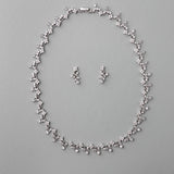 Delicate Floral Links CZ Bridal Necklace Set - Necklace Set - Cassandra Lynne