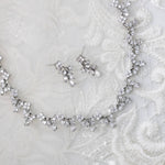 Delicate Floral Links CZ Bridal Necklace Set - Necklace Set - Cassandra Lynne