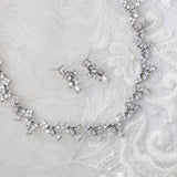 Delicate Floral Links CZ Bridal Necklace Set - Necklace Set - Cassandra Lynne