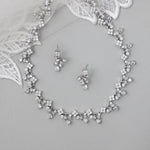 Delicate Floral Links CZ Bridal Necklace Set - Necklace Set - Cassandra Lynne