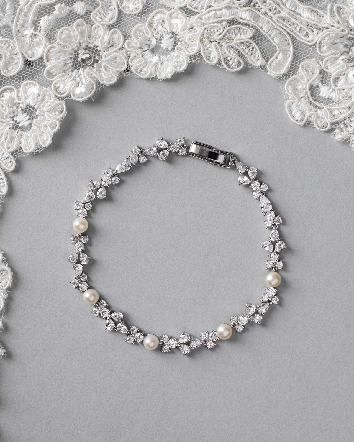 Delicate Freshwater Pearl CZ Bracelet - Bracelet - Cassandra Lynne