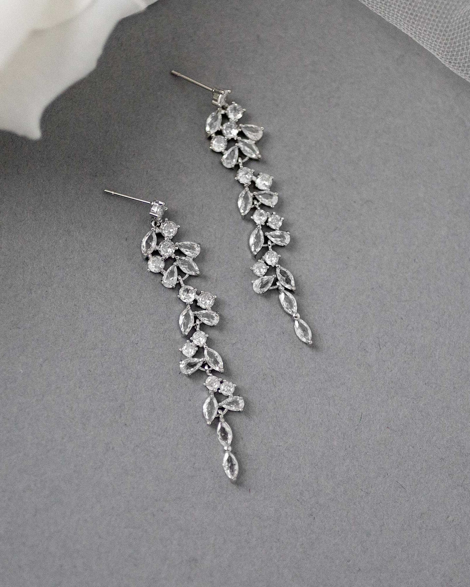 Delicate Multi Shape CZ Dangle Wedding Earrings - Earrings - Cassandra Lynne