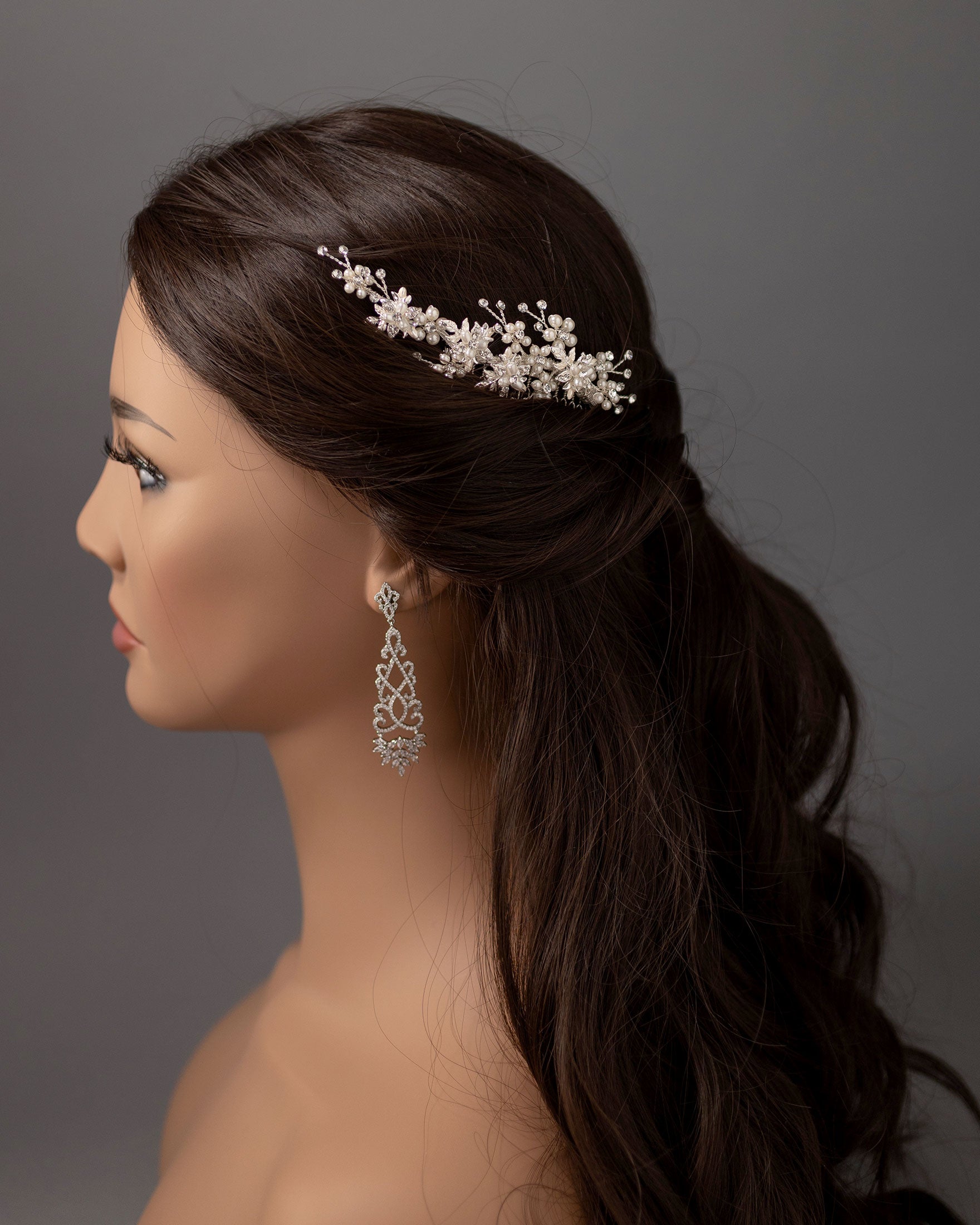 Delicate Wedding Hair Comb with Pearls- Cassandra Lynne
