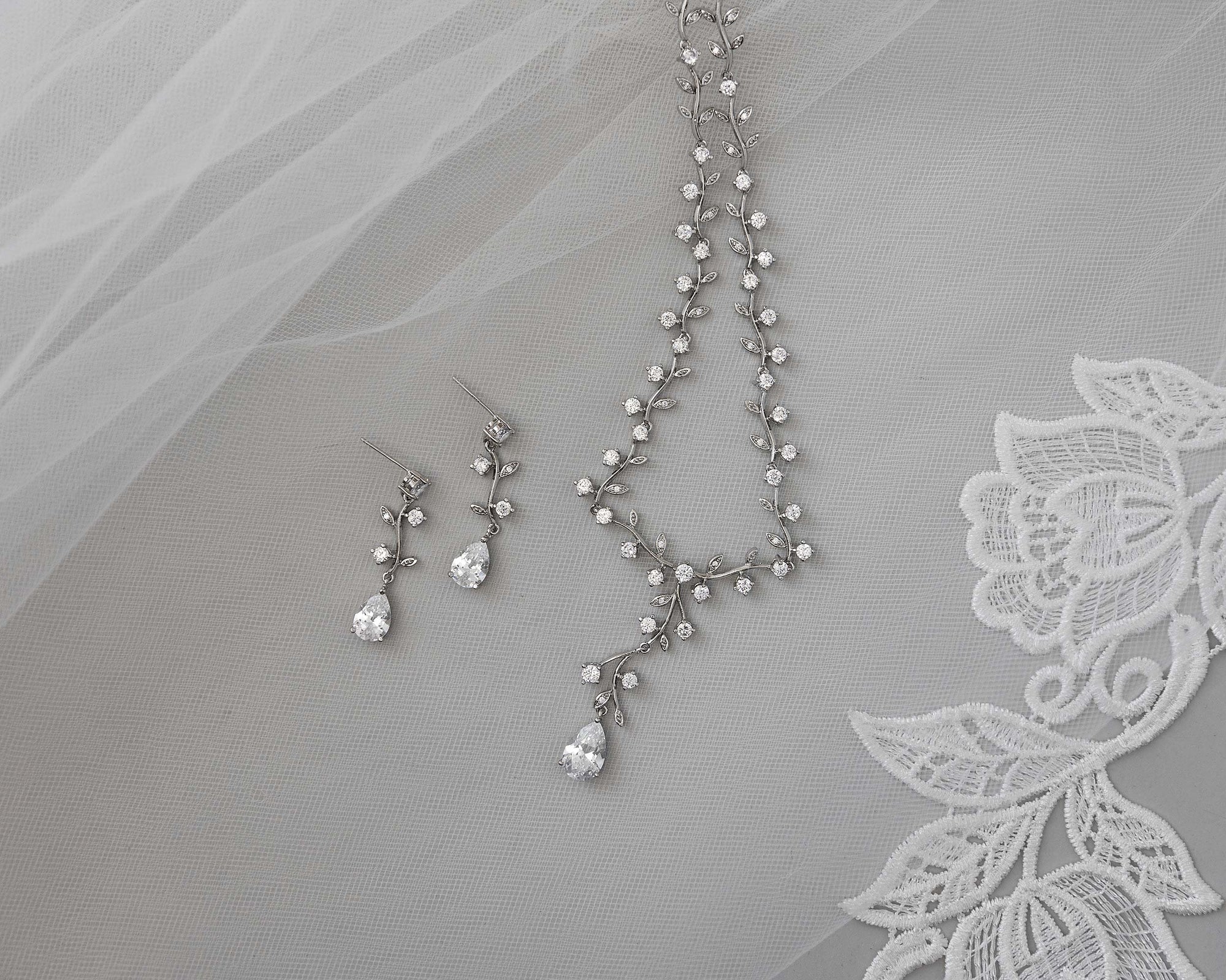 Bridal Jewelry CZ Vine Set-Cassandra Lynne