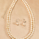 Freshwater Pearl Wedding Necklace Set in Silver - Cassandra Lynne- Jewelry Set
