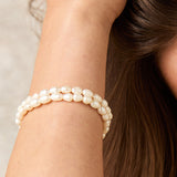 Double strand freshwater pearl bridal bracelet - Cassandra Lynne- Bracelets