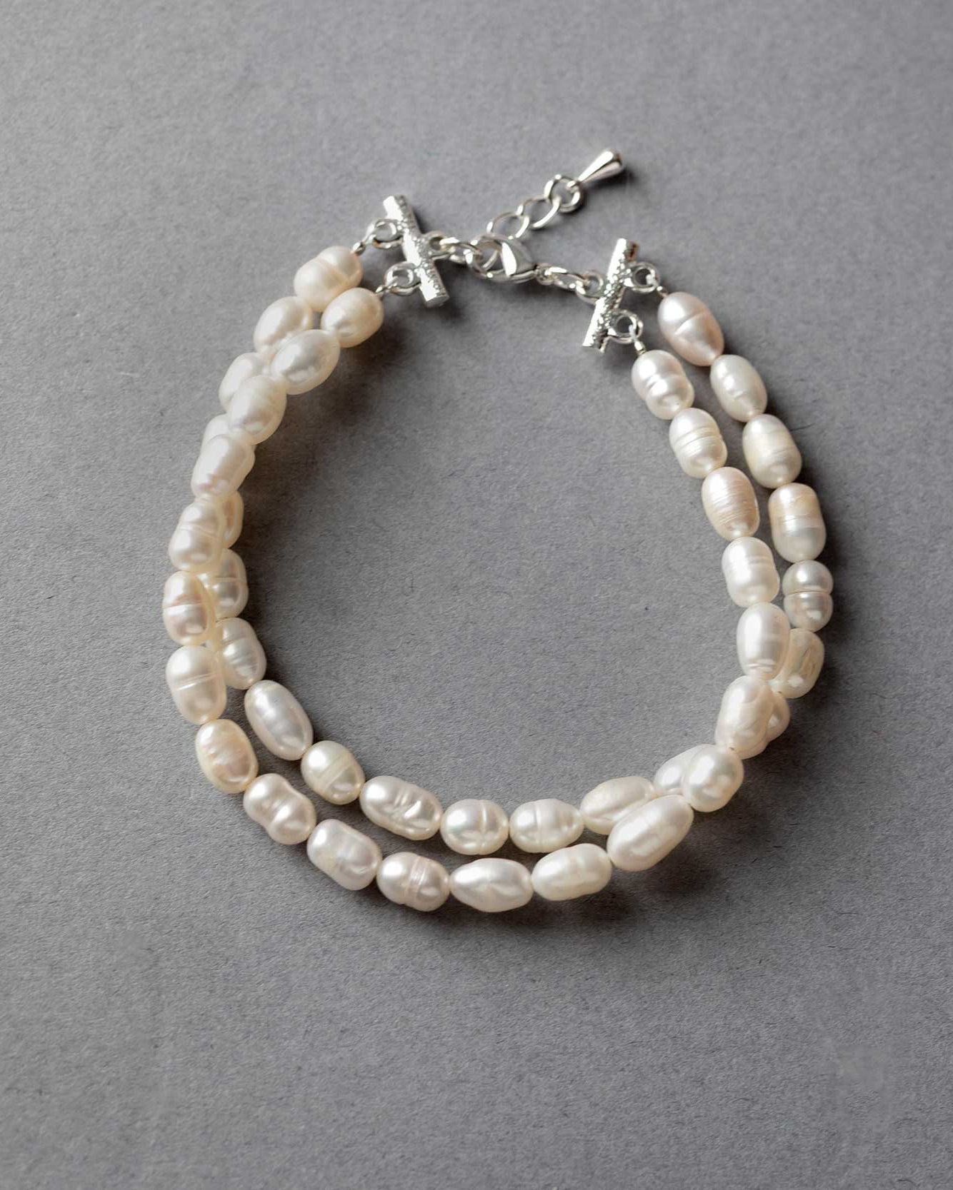 Double strand freshwater pearl bridal bracelet - Cassandra Lynne- Bracelets
