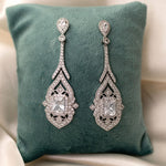 Bridal Earrings Vintage Emerald CZ Silver- Cassandra Lynne
