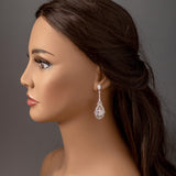 Bridal Earrings Vintage Emerald CZ Silver- Cassandra Lynne