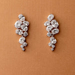 CZ Earrings of Oval Cluster Drop Silver - Cassandra Lynne
