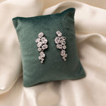 CZ Earrings of Oval Cluster Drop Silver - Cassandra Lynne