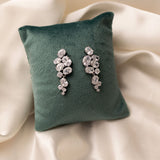 CZ Earrings of Oval Cluster Drop Silver - Cassandra Lynne