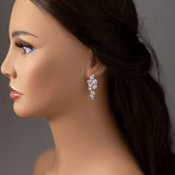 CZ Earrings of Oval Cluster Drop Silver - Cassandra Lynne