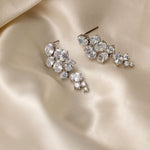 CZ Earrings of Oval Cluster Drop Silver - Cassandra Lynne