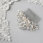 Elegant Bridal Comb with Freshwater Pearls - Hair Comb - Cassandra Lynne