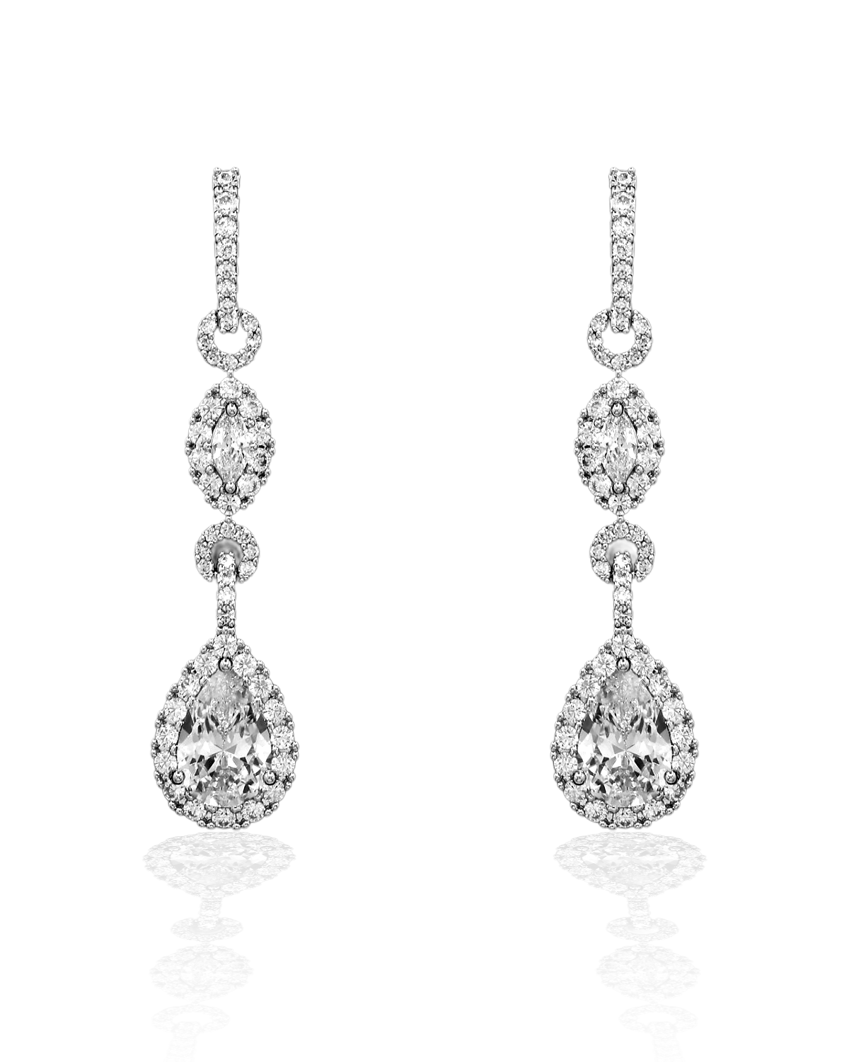 Elegant Pave Drop Bridal Earrings - Earrings - Cassandra Lynne
