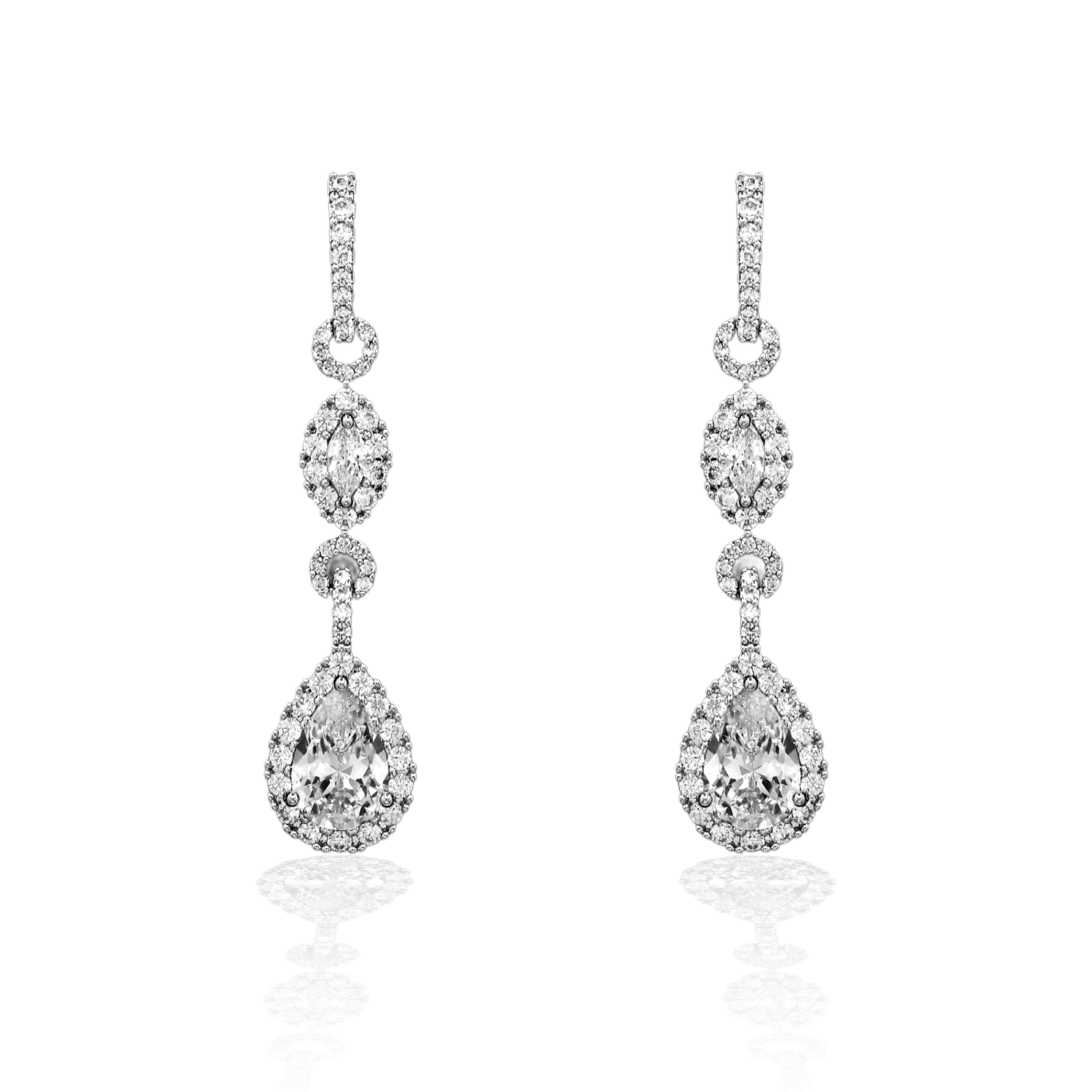 Elegant Pave Drop Bridal Earrings - Earrings - Cassandra Lynne