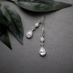 Elegant Pave Drop Bridal Earrings - Earrings - Cassandra Lynne