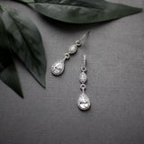 Elegant Pave Drop Bridal Earrings - Earrings - Cassandra Lynne