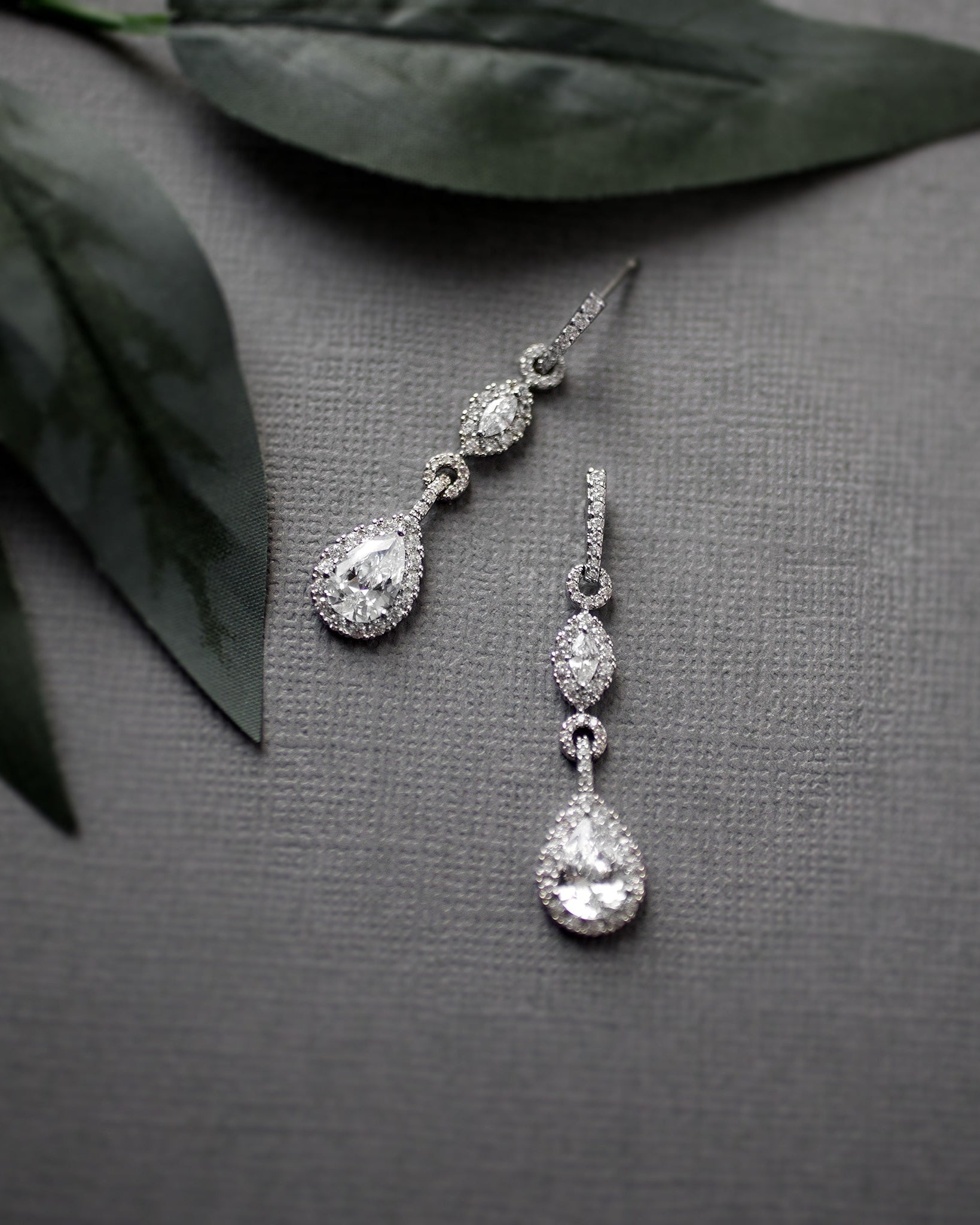 Elegant Pave Drop Bridal Earrings - Earrings - Cassandra Lynne