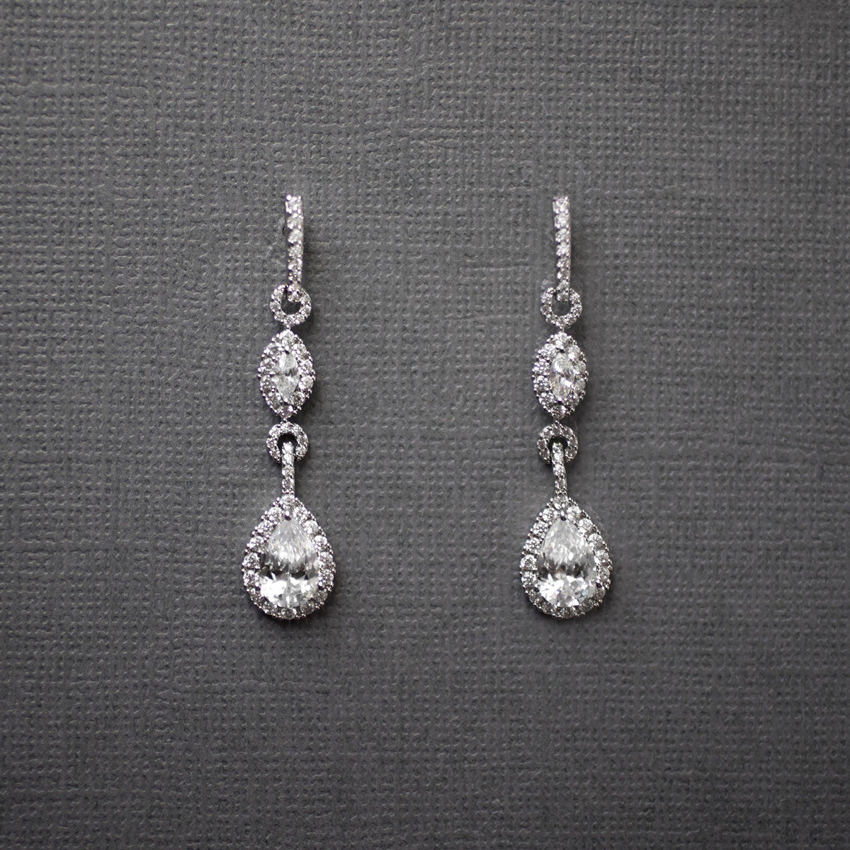 Elegant Pave Drop Bridal Earrings - Earrings - Cassandra Lynne