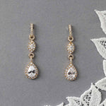 Elegant Pave Drop Bridal Earrings - Earrings - Cassandra Lynne