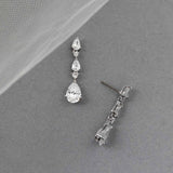 Elegant Stacked Pears Bridal CZ Earrings - Earrings - Cassandra Lynne