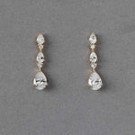 Elegant Stacked Pears Bridal CZ Earrings - Earrings - Cassandra Lynne