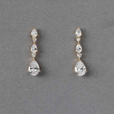 Elegant Stacked Pears Bridal CZ Earrings - Earrings - Cassandra Lynne