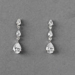 Elegant Stacked Pears Bridal CZ Earrings - Earrings - Cassandra Lynne