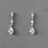 Elegant Stacked Pears Bridal CZ Earrings - Earrings - Cassandra Lynne