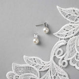 Emerald Accented Pearl Stud Earrings - Earrings - Cassandra Lynne