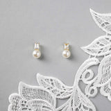 Emerald Accented Pearl Stud Earrings - Earrings - Cassandra Lynne