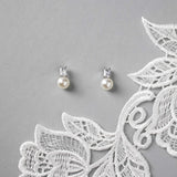 Emerald Accented Pearl Stud Earrings - Earrings - Cassandra Lynne