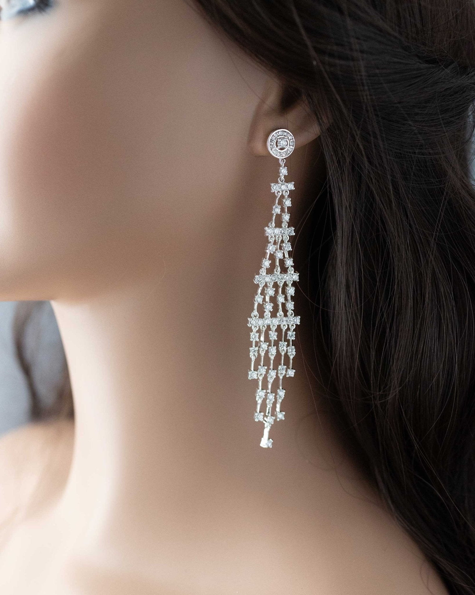 Extra Long Chandelier CZ Earrings - Earrings - Cassandra Lynne
