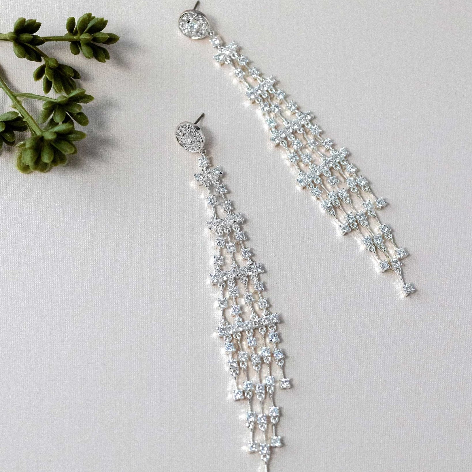 Extra Long Chandelier CZ Earrings - Earrings - Cassandra Lynne