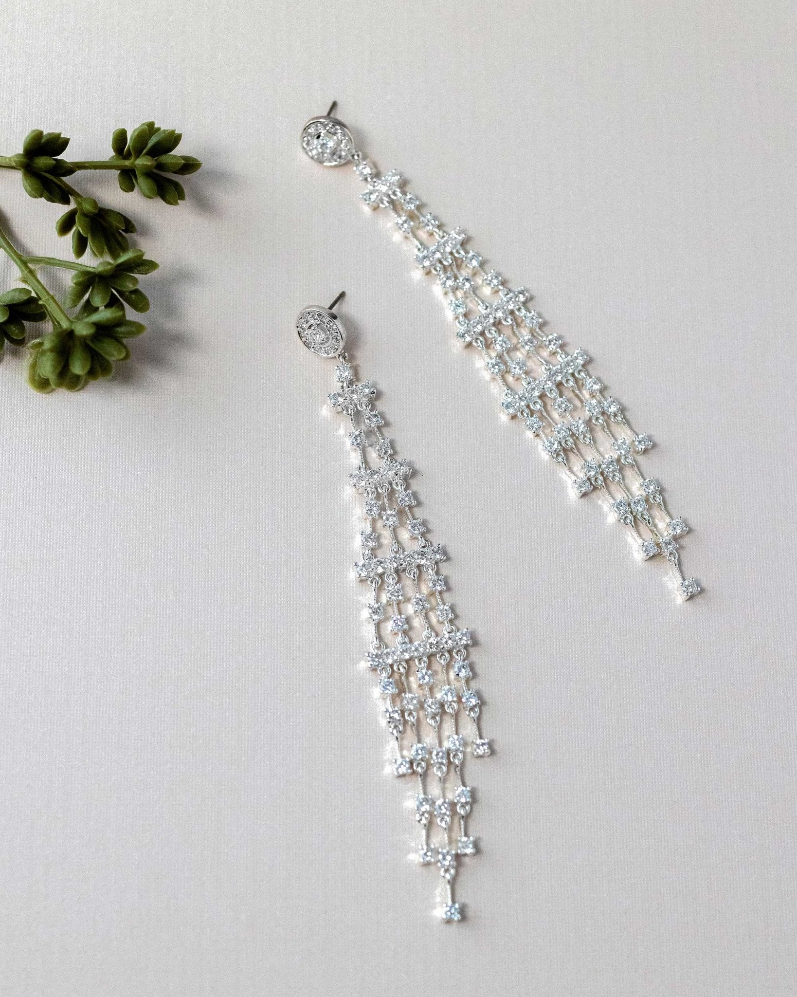 Extra Long Chandelier CZ Earrings - Earrings - Cassandra Lynne