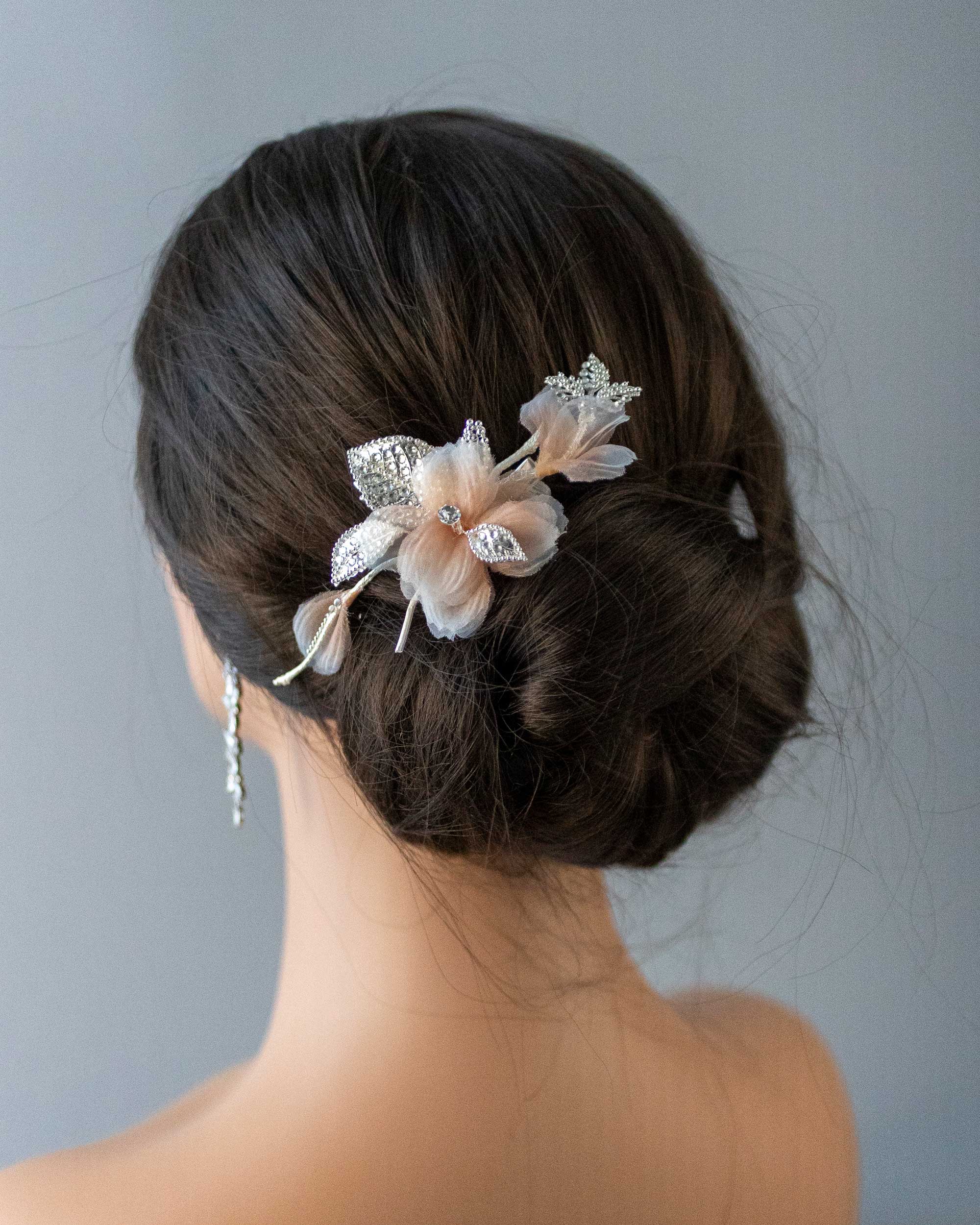 Ombre Pink and Ivory Wedding Hair Flower