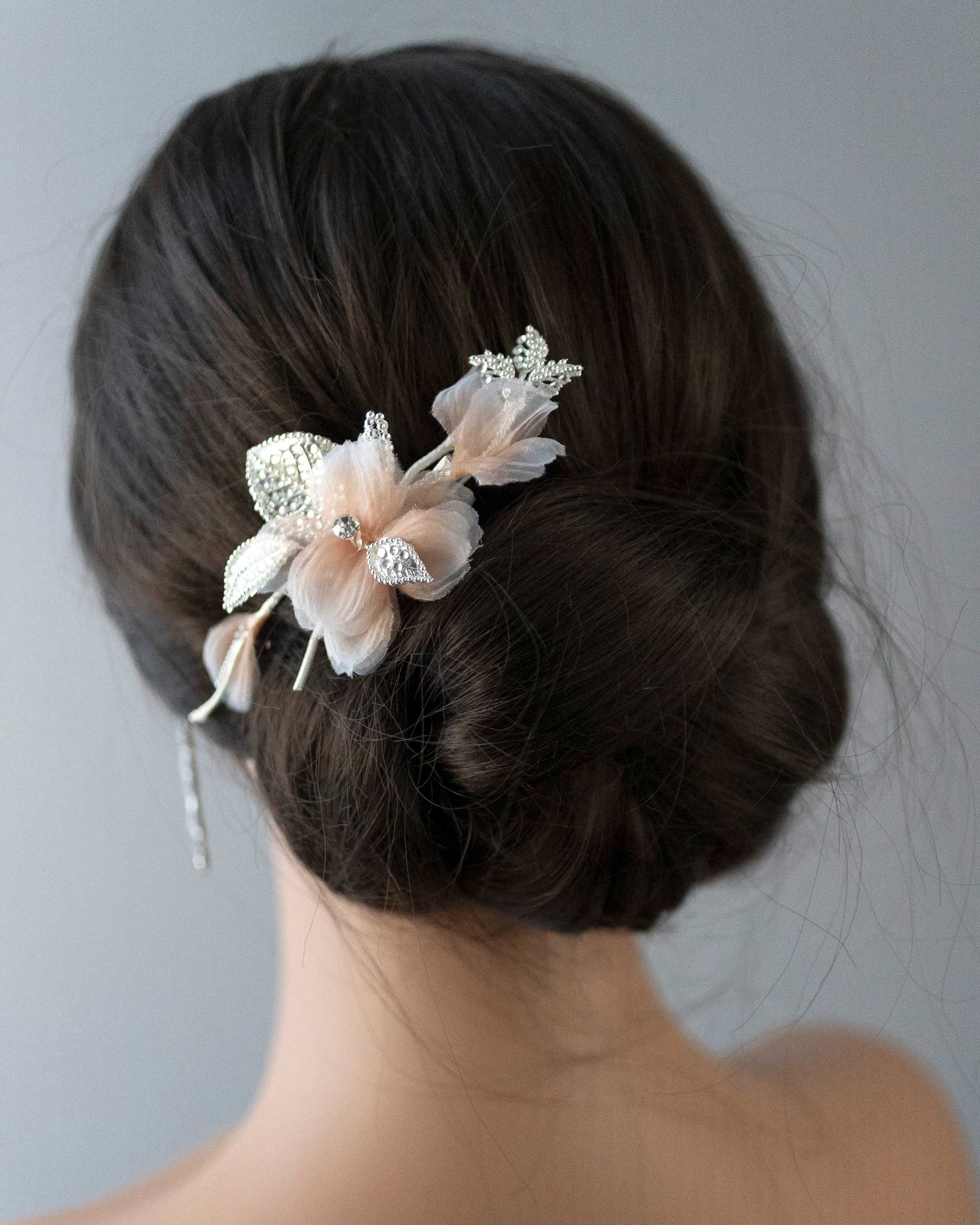 Ombre Pink and Ivory Wedding Hair Flower