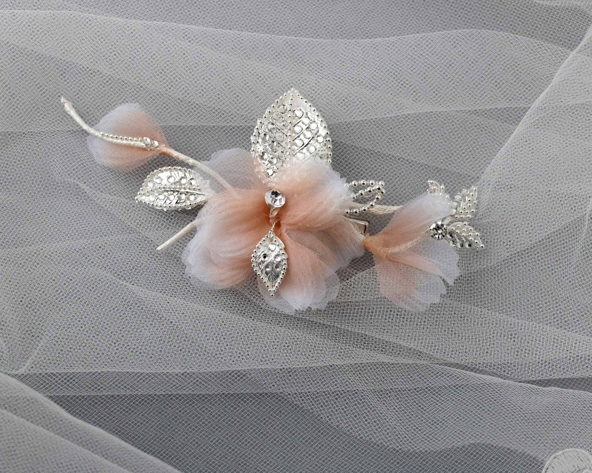 Ombre Pink and Ivory Wedding Hair Flower