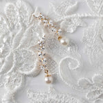 Feather Vine Pearl Drop Earrings - Earrings - Cassandra Lynne